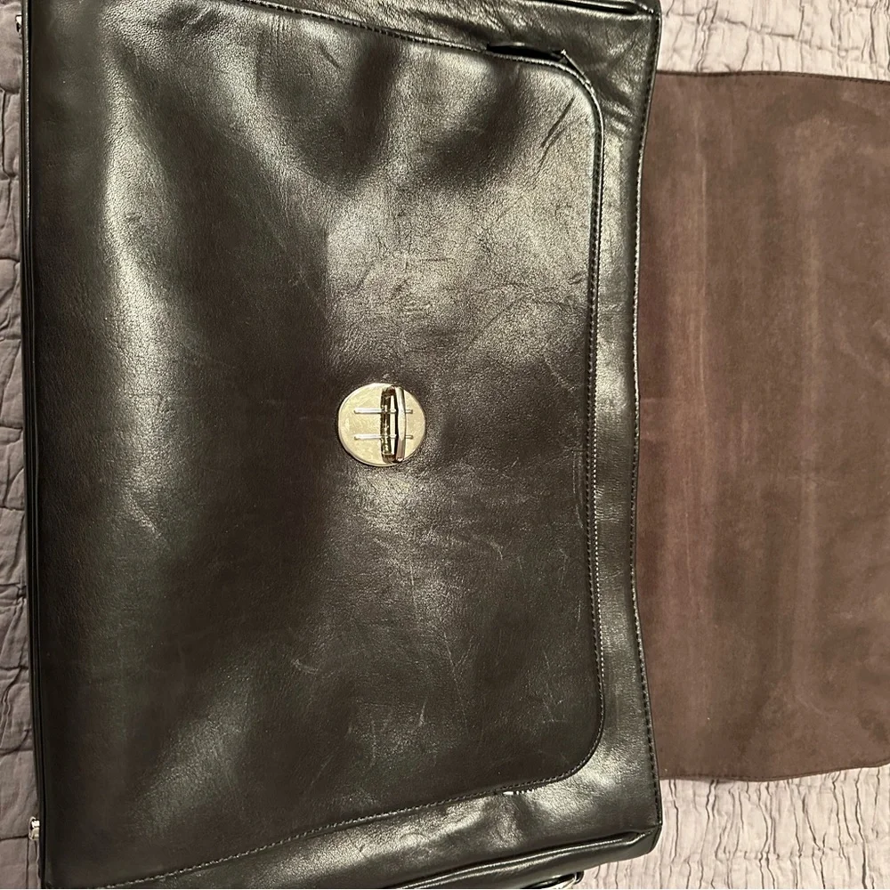 Coach Classic Black Leather Men's Briefcase - Picture 8 of 10
